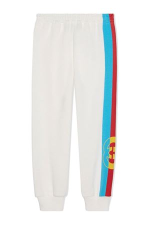 Pantaloni della tuta in cotone bianco GUCCI KIDS | 722400XJEZU9214